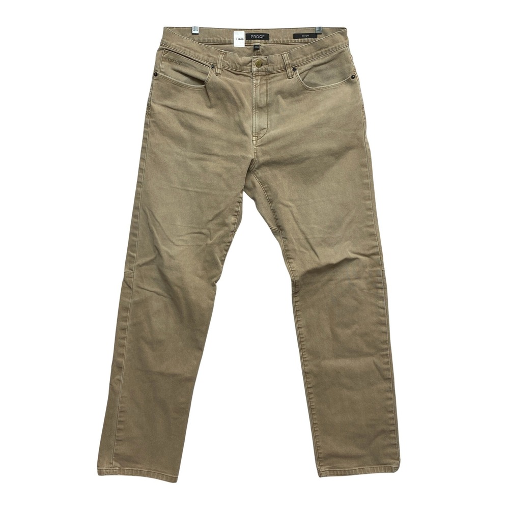 Proof Rover Pants Mens 34x32 Brown Straight Leg Stretch Canvas Workwear